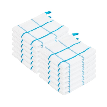 Monarch Brands Premier Dishcloths Windowpane , Blue, 144PK SC-DC-WIBLU-CS